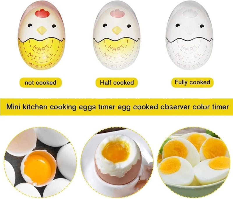 Cooked Egg Timer Delicious Raw and Ripe Egg Observer Yellow (Temperature Sensitive Color Change) - Image 4