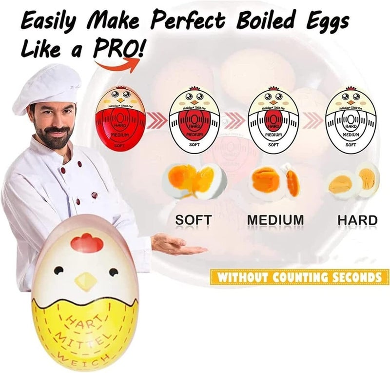 Cooked Egg Timer Delicious Raw and Ripe Egg Observer Yellow (Temperature Sensitive Color Change) - Image 3
