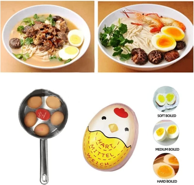 Cooked Egg Timer Delicious Raw and Ripe Egg Observer Yellow (Temperature Sensitive Color Change) - Image 2