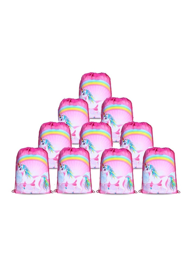 حقيبة هدايا حفلات يونيكورن ، 10 عبوات ، حقائب ظهر برباط على شكل وحيد القرن للفتيات والأطفال ، هدايا حفلات أعياد الميلاد وحفلات استقبال المولود ، وغيرها من الاحتفالات - Image 2