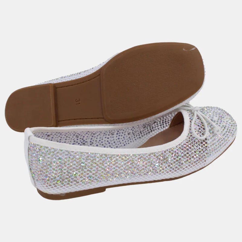 Our kids Girls Canvas Ballerina Shoes - Shiny Texture - Image 3