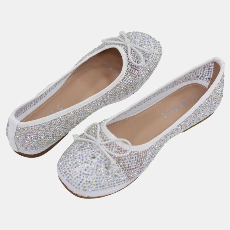 Our kids Girls Canvas Ballerina Shoes - Shiny Texture - Image 2