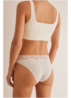 women'secret Printed lace cotton panties 