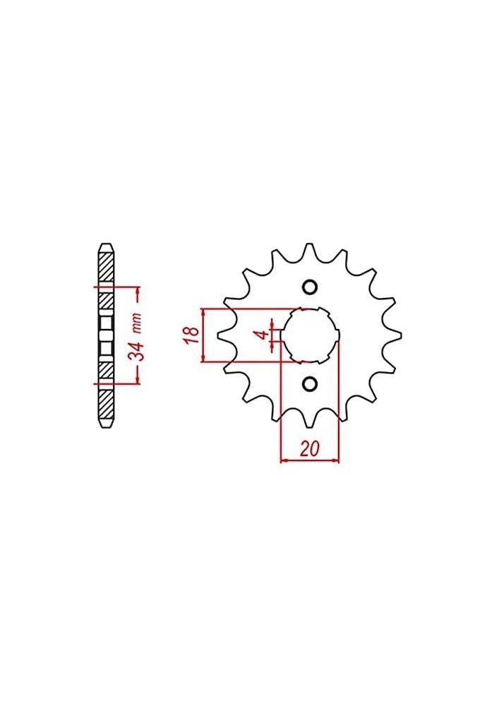 Wivplex 428 14T Motorcycle Front Sprocket - Image 2