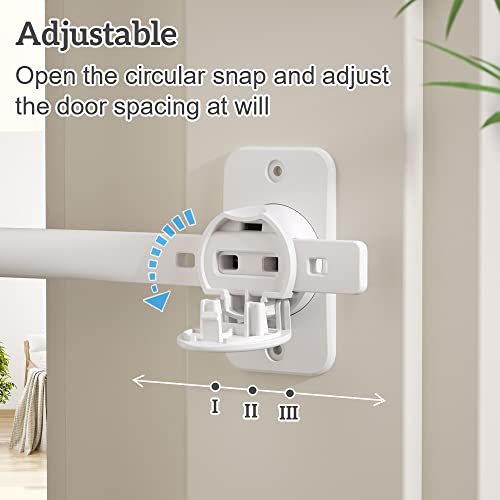 EUDEMON 1 Pack Child Proof Door Finger Pinch Guard, Baby Door Stopper& Door Latch, Adjustable Door Lever Handle for Pets, Great Door Lock for Dogs, Easy Cats Entry(White) - Image 3
