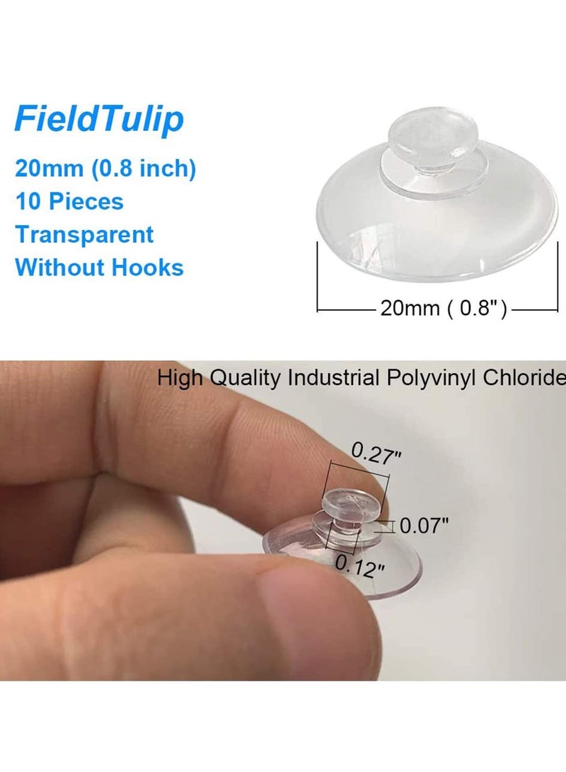 Suction Cup Hooks, Removable Waterproof Stronge Powerful 20mm Mini Suction Cups Clear Professional PVC Plastic  er Pads for Decoration Wall Home Bathroom Kitchen Car (10 Pcs) - Image 2