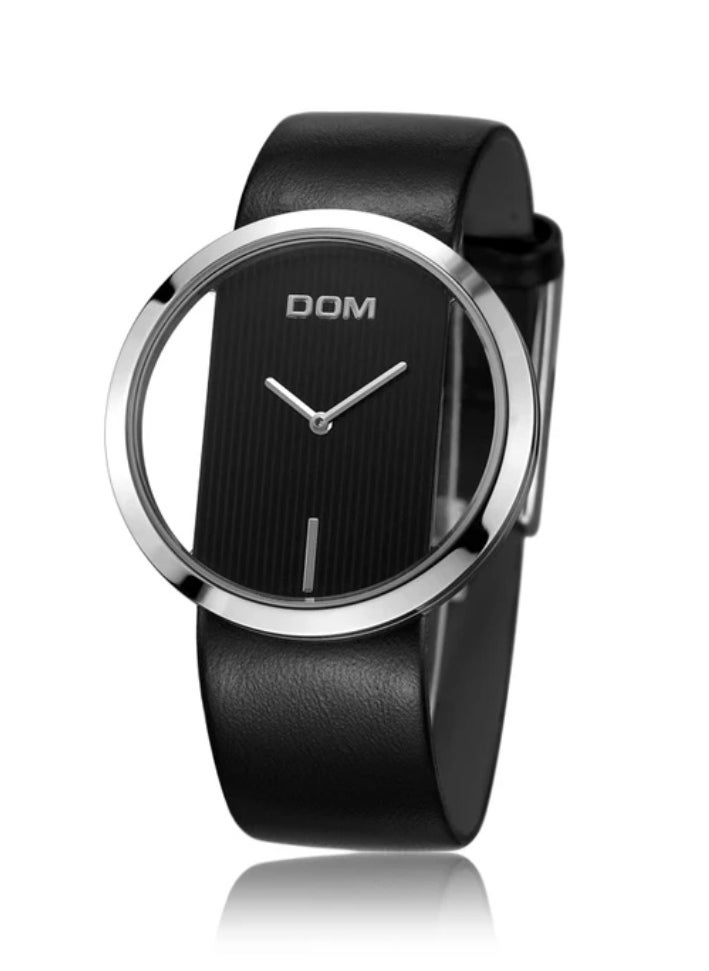 DOM - Luxury Women's Watch with Unique Hollow Design and Genuine Leather Strap - Image 1
