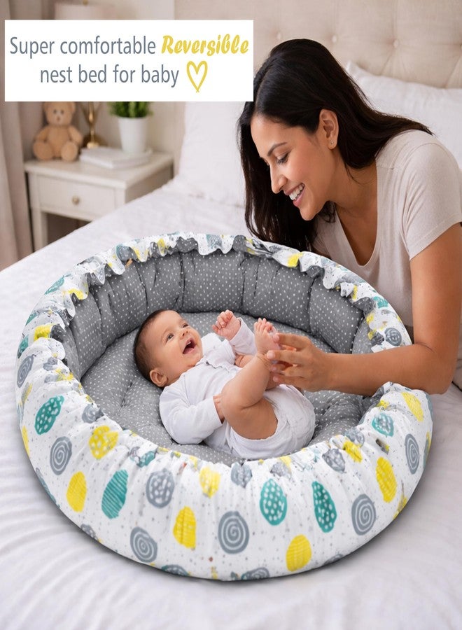 Fareto Combo of Baby Nest | Net with Bed | Carry Bag | 4 Pcs Bedding Set(0-6 Months) (Fullset_Nest) (FULLSET NEST Gray SPRIAL) - Image 4