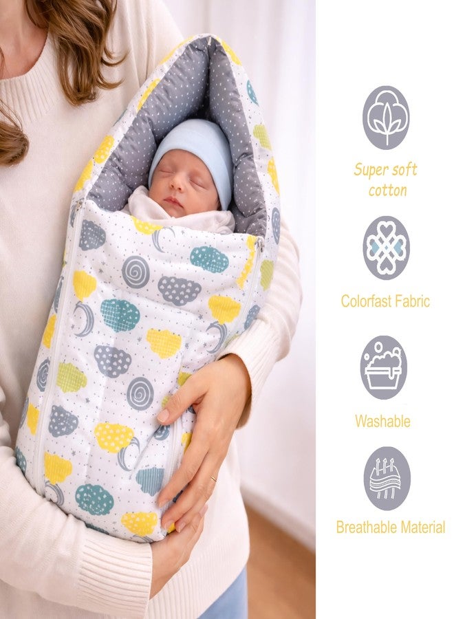 Fareto Combo of Baby Nest | Net with Bed | Carry Bag | 4 Pcs Bedding Set(0-6 Months) (Fullset_Nest) (FULLSET NEST Gray SPRIAL) - Image 3