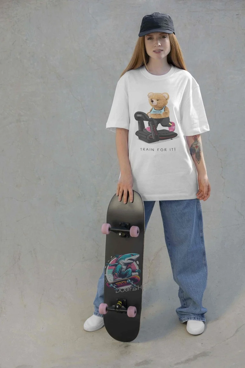 DogFish Women's White Crew Neck Oversize Salas T-Shirt