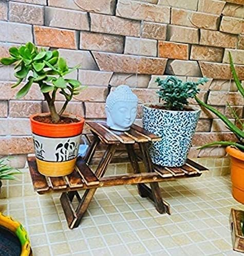 VDIX Handmade Wooden Outdoor Adirondack Natural Brown Foldable Coffee Table, End Table for Poolside Garden, Living Room, Bedroom, Small Spaces (Rectangle, 22 Inch) - Image 3