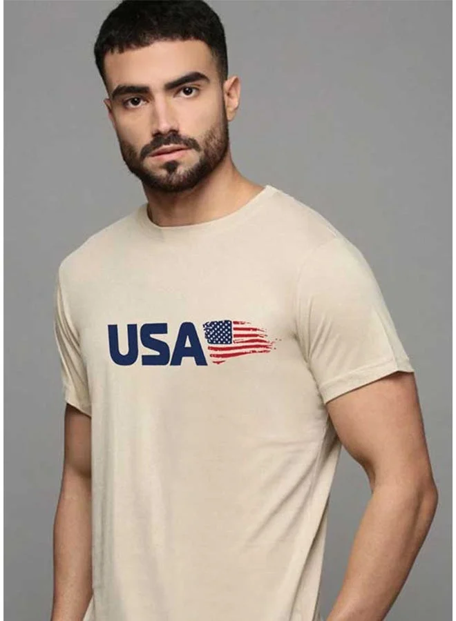 Veirdo Veirdo Pure Cotton Regular Fit Swan White Half Sleeve T-Shirt For Men