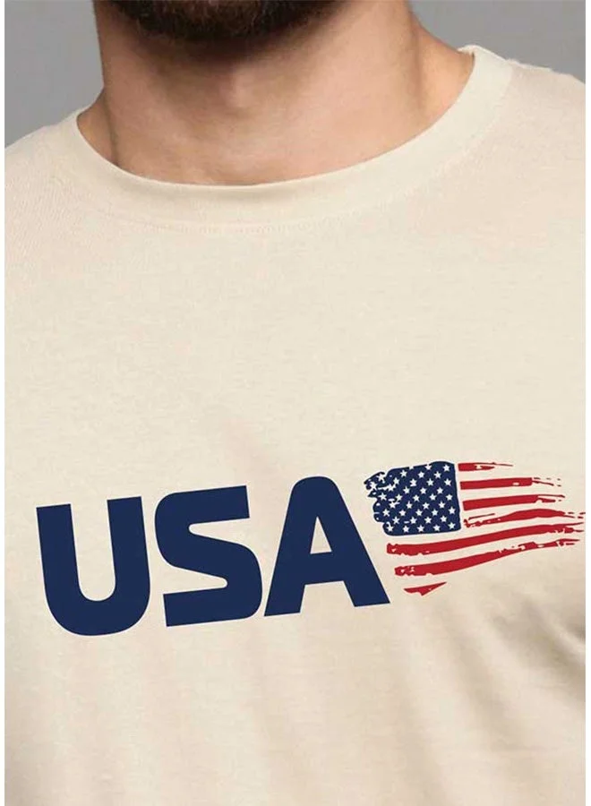 Veirdo Veirdo Pure Cotton Regular Fit Swan White Half Sleeve T-Shirt For Men