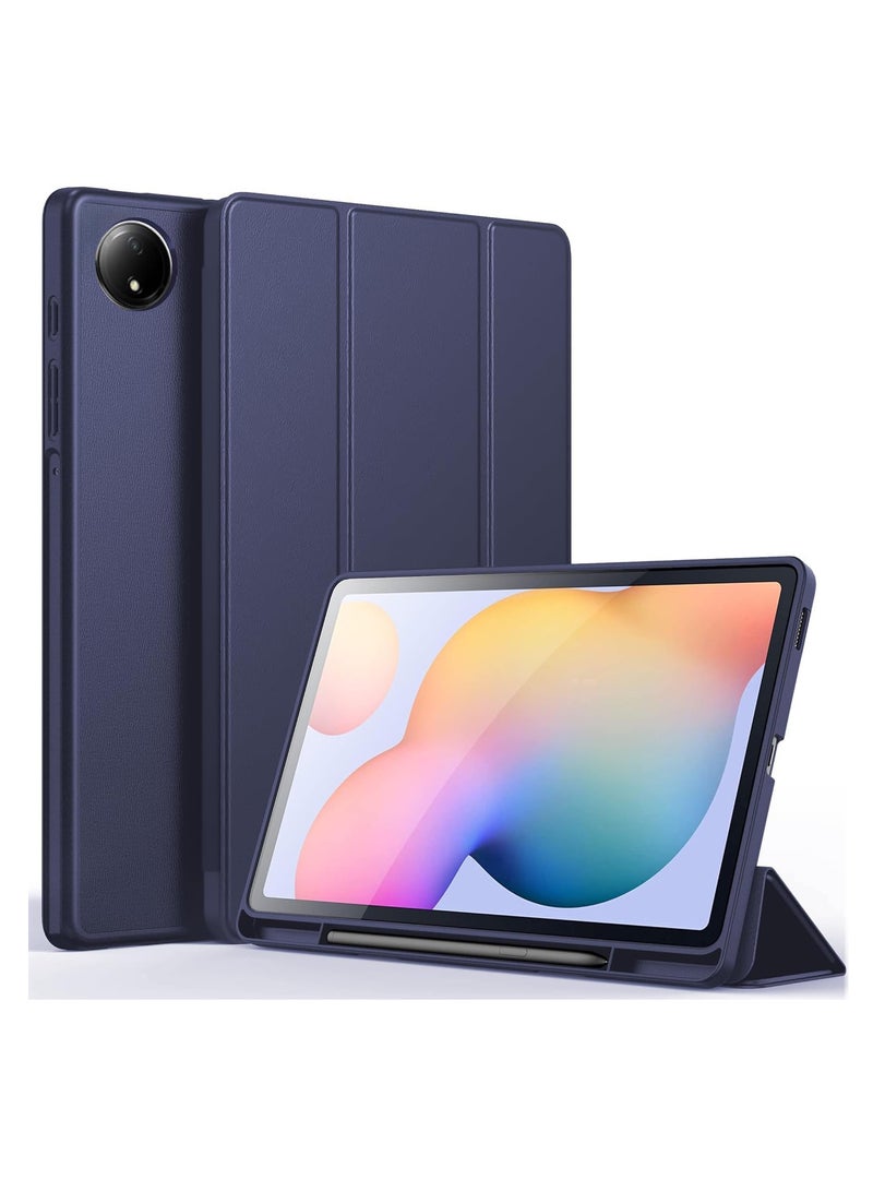 Xiaomi Redmi Pad SE 8.7'' inch 2024 Tablet Case with Pen Holder, Soft TPU Back Trifold Stand Protective Smart Cover Flip, Auto Wake&Sleep (Navy Blue) - Image 1