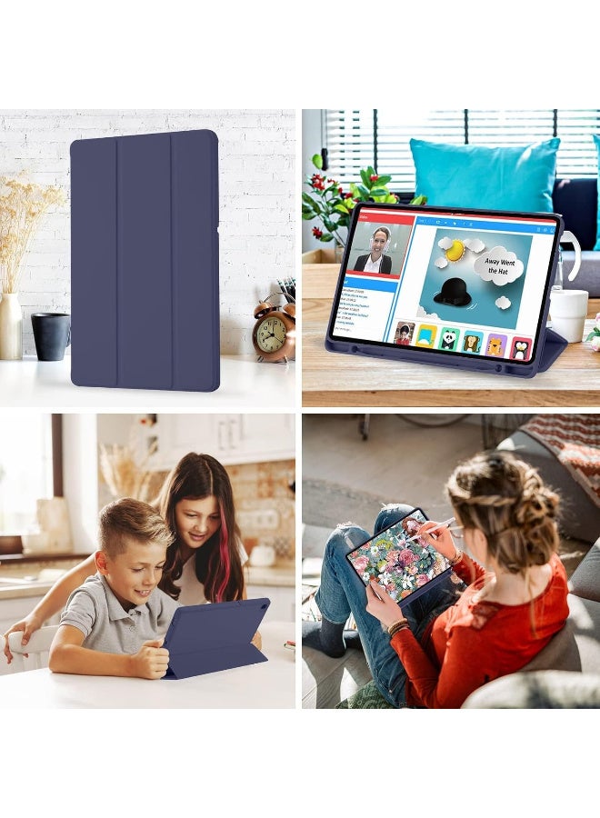 Xiaomi Redmi Pad SE 8.7'' inch 2024 Tablet Case with Pen Holder, Soft TPU Back Trifold Stand Protective Smart Cover Flip, Auto Wake&Sleep (Navy Blue) - Image 4