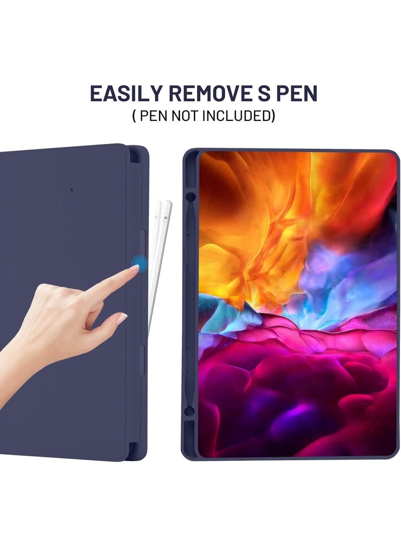 Xiaomi Redmi Pad SE 8.7'' inch 2024 Tablet Case with Pen Holder, Soft TPU Back Trifold Stand Protective Smart Cover Flip, Auto Wake&Sleep (Navy Blue) - Image 2