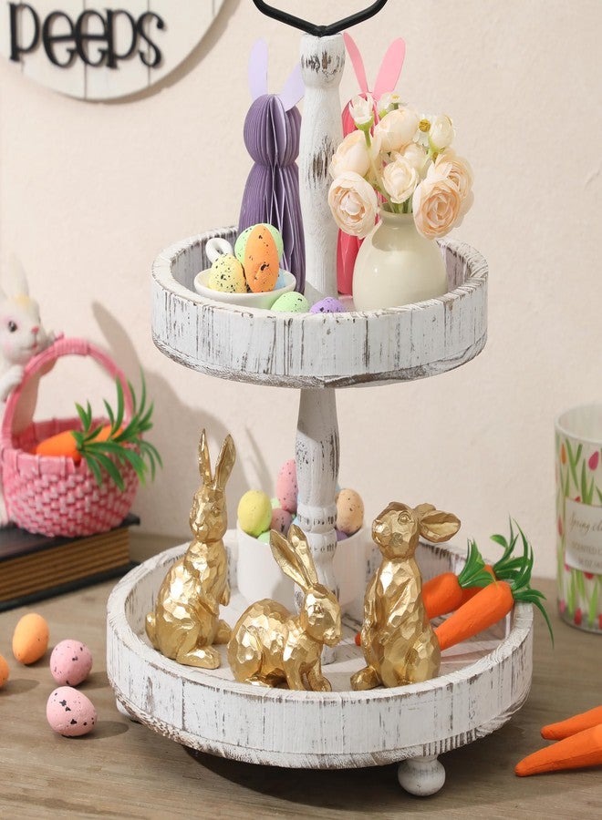 NEWLIGHTURE Easter Bunny Decorations - 3 Pack Golden Resin Rabbit Statue, Easter Table Decor and Home Centerpiece - Image 2