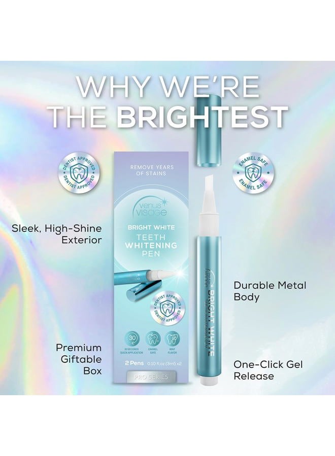 Venus Visage قلم تبييض الأسنان الاحترافي (4 أقلام)، أكثر من 40 تطبيق - تبييض الأسنان، مضاد للبقع وجيل غير مؤلم - علاج للأسنان البيضاء وبدون بقع في 30 ثانية (نعناع) - Image 3