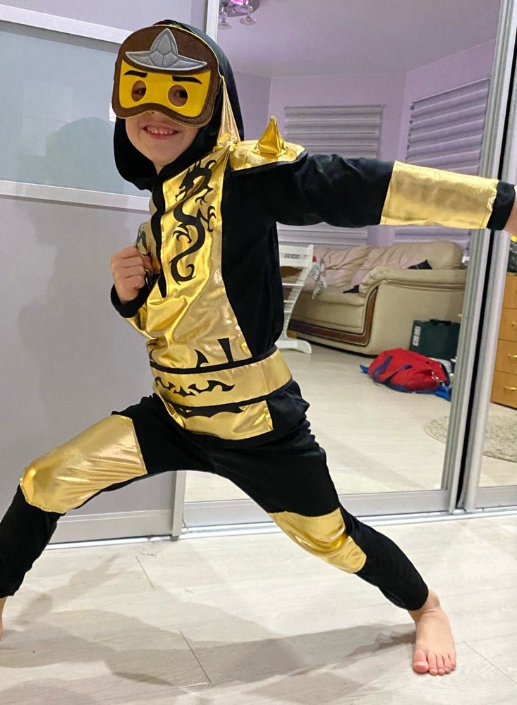 Al Aoyama Kids Ninja Costume - Ninja Outfit Boys with Plastic Ninja Foam AccessoriesToys for Kids Kung Fu Outfit Halloween Ideas - Image 4