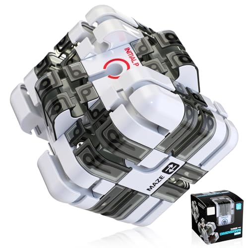 Wovnet 1 Sets 3x3 Large Labyrinth 3D Rolling Puzzle Maze Game Gravity 3D Puzzle Cube Brain Teaser Ball Games for Kids Education Sensory Toys Gift for Adults ClassicalWhite - Image 1