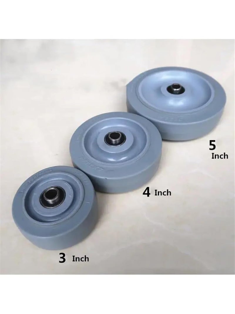 5 Inch Gray Single Wheel Caster Medium Silent Flat Edge TPR Universal Cart - Image 3