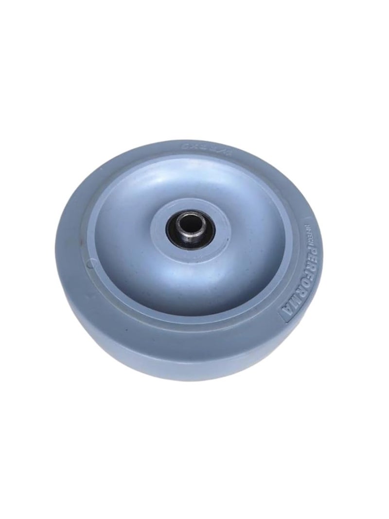 5 Inch Gray Single Wheel Caster Medium Silent Flat Edge TPR Universal Cart - Image 1