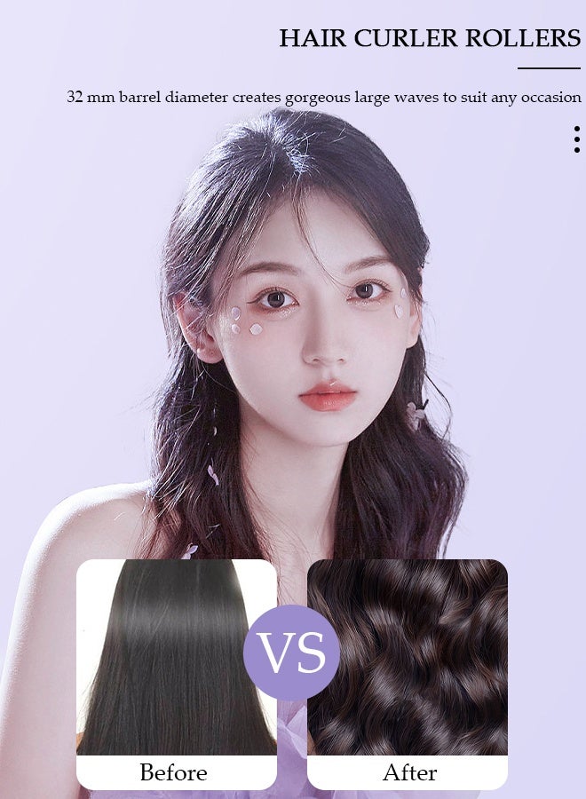 DUNISO بكرات تجعيد الشعر الأوتوماتيكية، مكواة تجعيد الشعر الأوتوماتيكية المتطورة على شكل بتلات، موجات كبيرة 32 مم، طلاء العناية بالشعر، تسخين سريع، التحكم في 3 درجات حرارة، حماية متعددة، اصنع تجعيدات جميلة دون عناء - Image 4