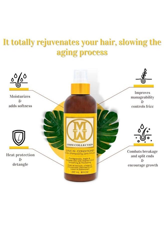 OMM Collection Natural Lightweight Leave In Conditionermoisturizing Detangler Spray For Frizzy & Curly Hair Prevents Breakage Color Safe Cream Conditioner For Dry Damaged & Over Processed Hair  - Image 4