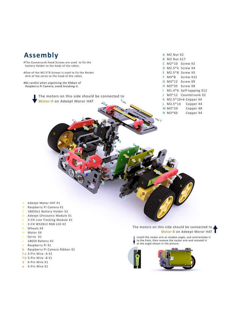 Adeept Adeept 4WD Smart Robot Kit Compatible with Raspberry Pi 4 3 Model B+ B, OpenCV Target Tracking, Real-Time Video, AWR Robotic Car Kit Adult with PDF  - Image 5