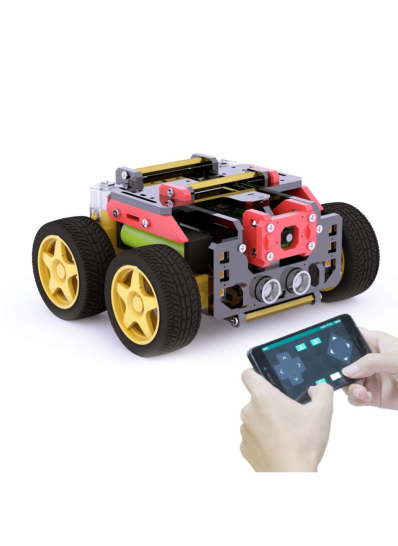 Adeept Adeept 4WD Smart Robot Kit Compatible with Raspberry Pi 4 3 Model B+ B, OpenCV Target Tracking, Real-Time Video, AWR Robotic Car Kit Adult with PDF  - Image 1