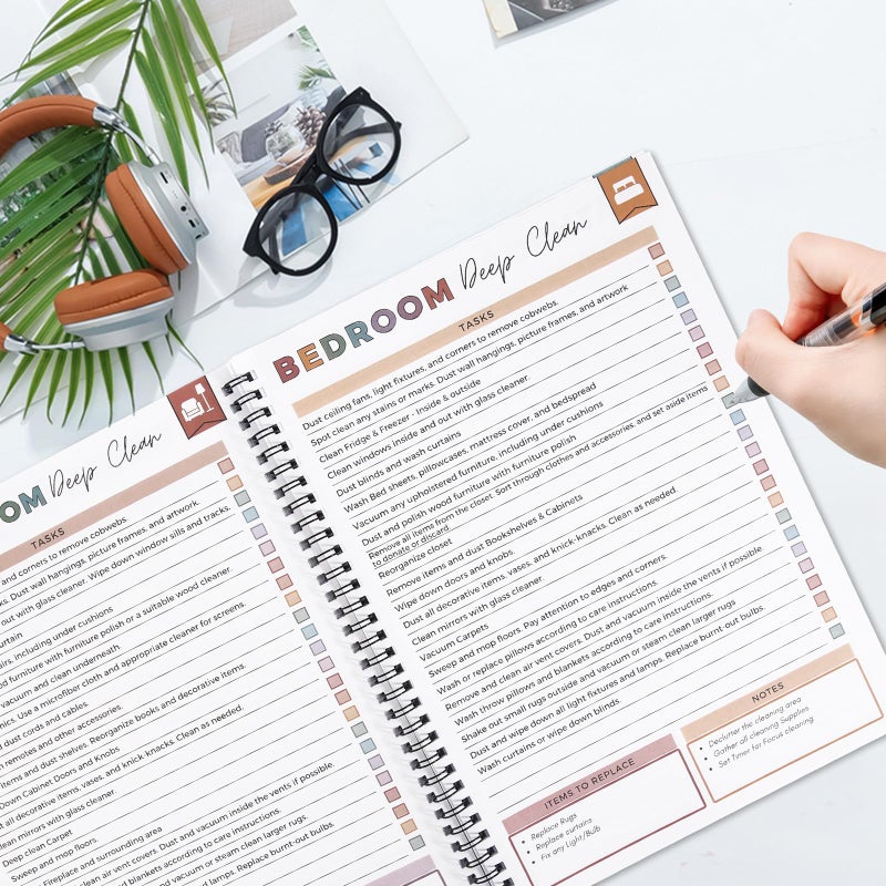 FASBET Adhd Cleaning Planner for Adults and Teens Adhd Cleaning and Organizing Planner Cleaning Schedule and Checklist Notebook List Daily Weekly Monthly for Home Chore Chart Adhd Daily Planner - Image 3