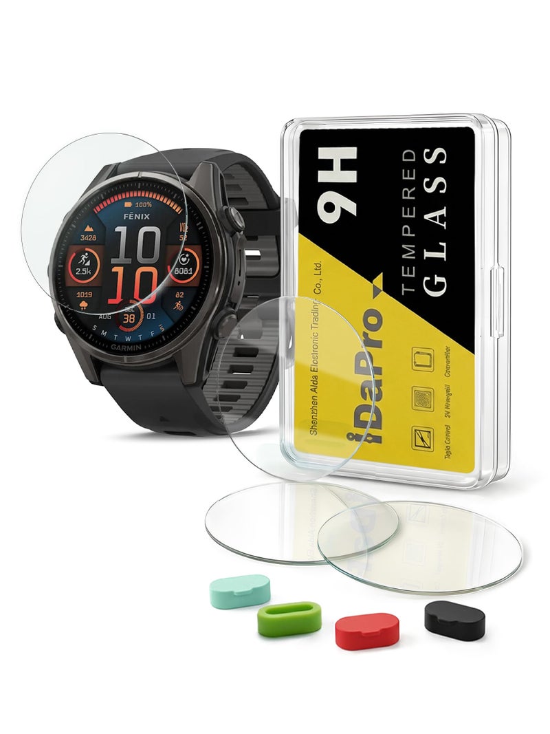 iDaPro 44 Pack Screen Protector for Garmin Fenix 8 AMOLED 43mm with Silicone Antidust Plugs 9H Tempered Glass Protection Kit in Reusable Storage Case AntiScratchBubbleFreeEasy Installation - Image 2