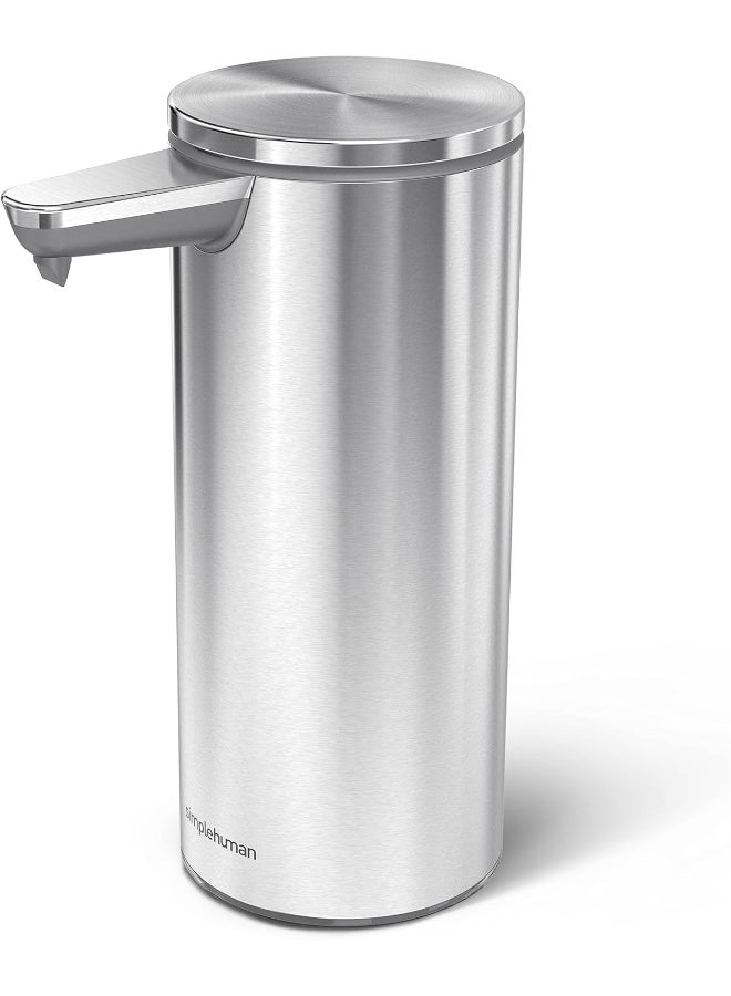simplehuman simplehuman 9 oz. Touch-Free Rechargeable Sensor Liquid Soap Pump Dispenser, Brushed Stainless Steel  - Image 1
