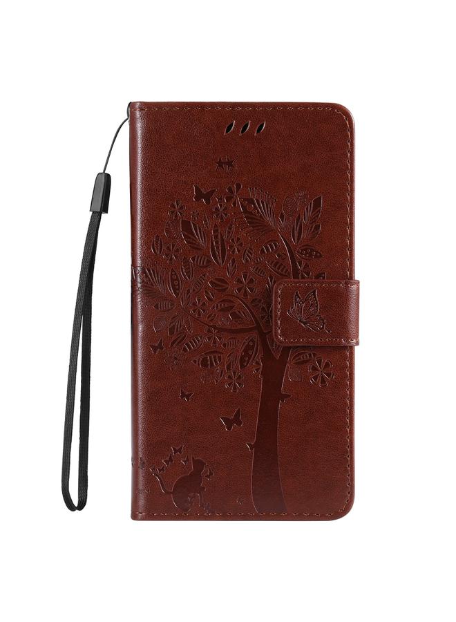 erorex Case For Redmi Note 14 5G Tree & Cat Embossed Pattern Flip Leather Phone Case - Image 2