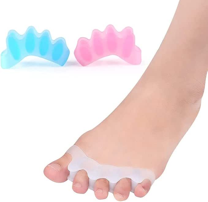one piece 2pcs 1pair black orthopedic product silicone separator gel toe protector bunion corrector foot finger straightener pedicure tool 873541