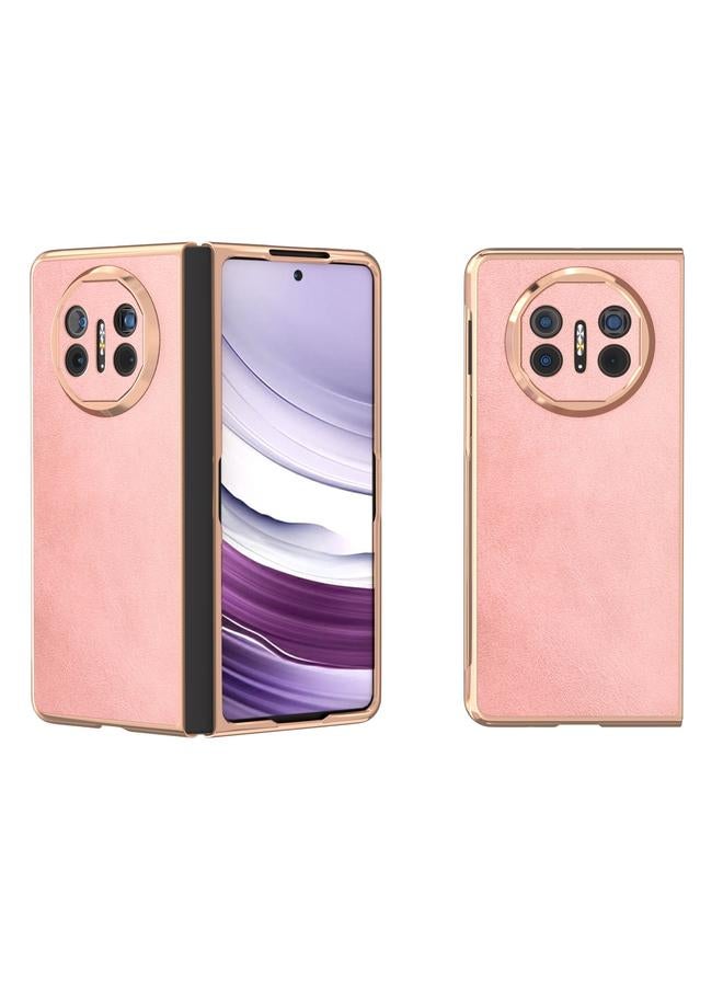 Zaboon Case For Huawei Mate X5 Nano Plating Cowhide Texture PU Phone Case - Image 1