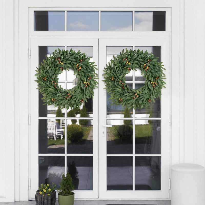 COLORSPEC 26 Inch Olive Wreaths for Front Door, Artificial Large Spring Summer All Seasons Year Round Green Lush Olive Branch Wreath for Home Farmhouse Porch Window Outdoor Indoor - Image 4