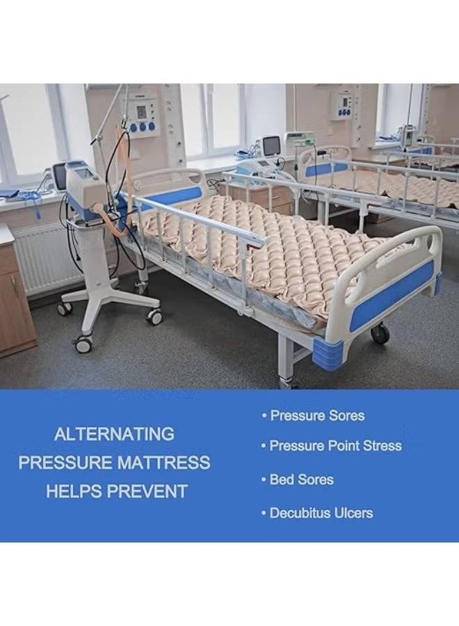 Alternating Pressure Air Mattress for Hospital Bed, Double/King Size with Quiet Electric Pump, Inflatable Pressure Relief Mattress for Home and Medical Care - Image 1