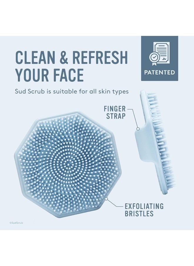 Sud Scrub Antimicrobial Silicone Face Scrubber, 1 Pack, Gentle Face Exfoliator For Sensitive Skin, Eco Friendly Facial Cleansing Brush For Acne, Exfoliating Face Brush For Men And Women (Blue)  - Image 5