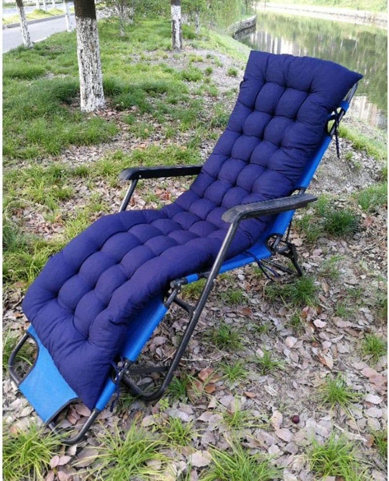 20.8x65 Inch Chaise Lounger Cushions Rocking Chair Sofa Cushion with Ties, Thicker Soft Comfortable Zero Gravity Chair Pad for Outdoor Indoor Home Office (Blue) - Image 1