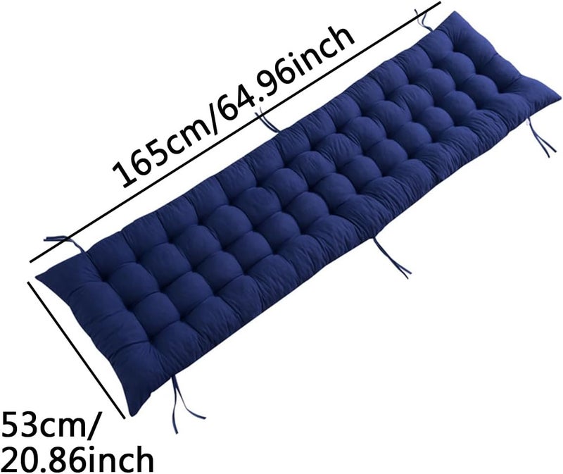 20.8x65 Inch Chaise Lounger Cushions Rocking Chair Sofa Cushion with Ties, Thicker Soft Comfortable Zero Gravity Chair Pad for Outdoor Indoor Home Office (Blue) - Image 2