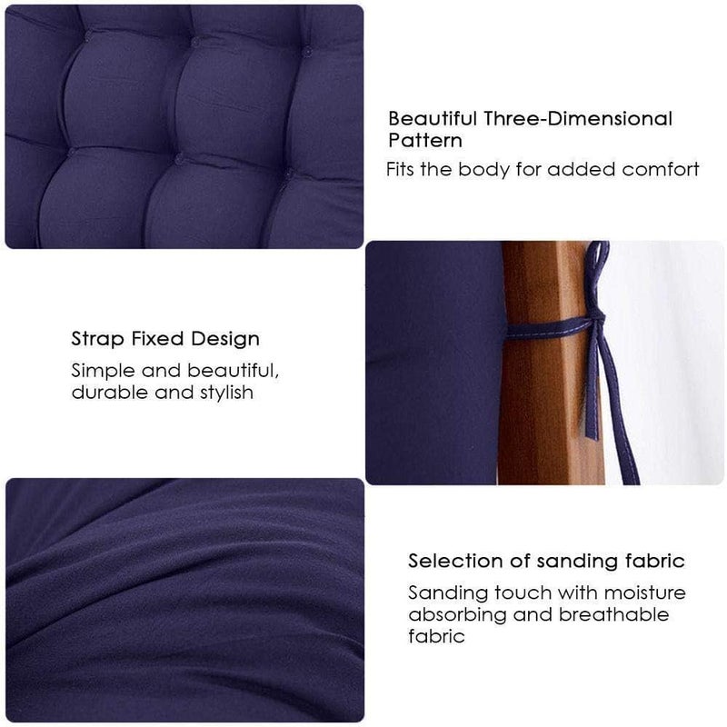 20.8x65 Inch Chaise Lounger Cushions Rocking Chair Sofa Cushion with Ties, Thicker Soft Comfortable Zero Gravity Chair Pad for Outdoor Indoor Home Office (Blue) - Image 4