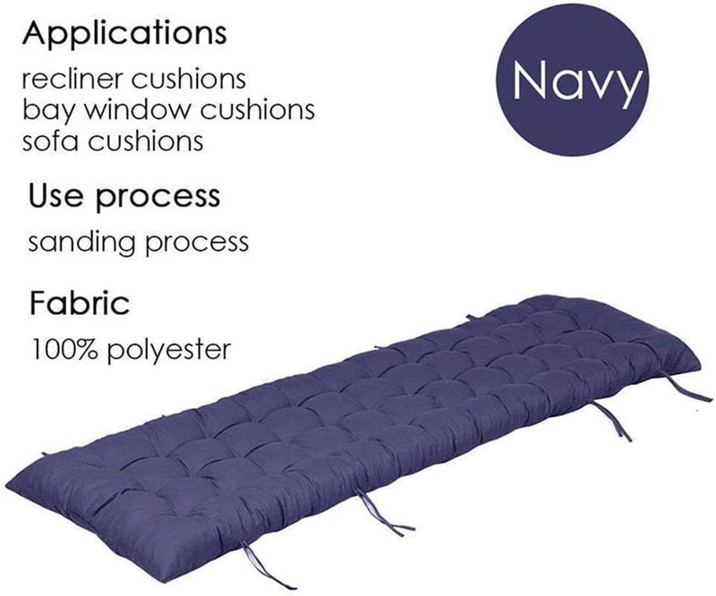 20.8x65 Inch Chaise Lounger Cushions Rocking Chair Sofa Cushion with Ties, Thicker Soft Comfortable Zero Gravity Chair Pad for Outdoor Indoor Home Office (Blue) - Image 3