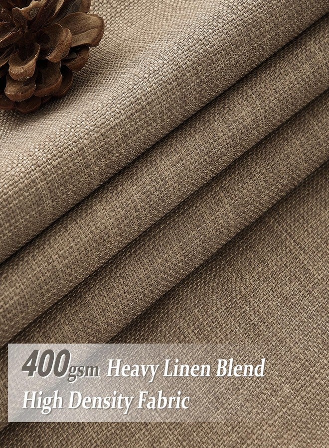 PleatedDrapes Blackout Rust Brown Pinch Pleat Curtains 84 Inch Long for Bedroom 2 Panels Set, Memory Trained Double Layer Thick Linen Insulated Noise Cancelling Farmhouse Privacy Window Curtain & Drapes 7FT Length - Image 2