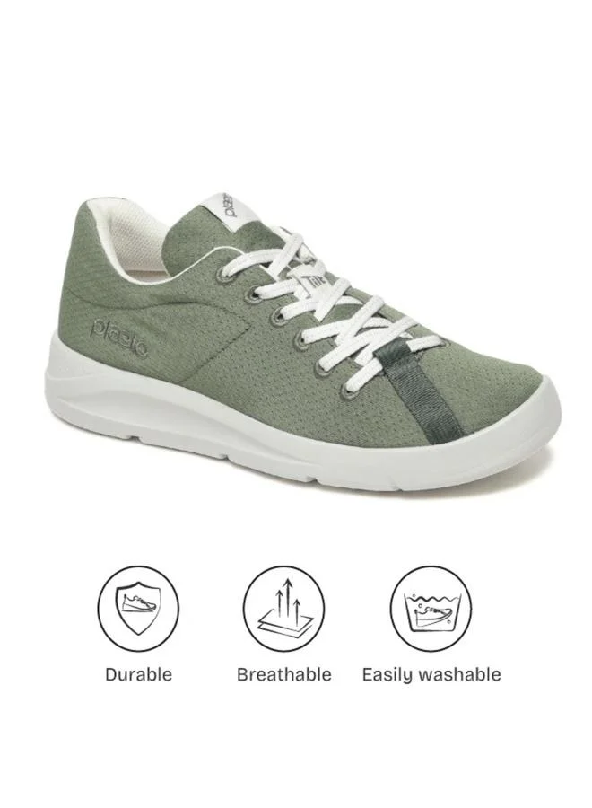 PLAETO Mens Olive Casual Sneakers - Everyday Comfort Shoes