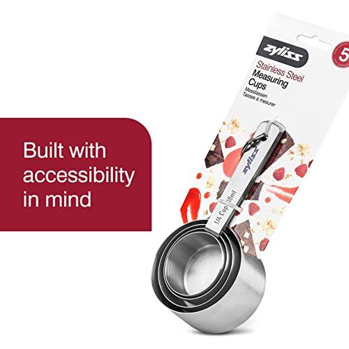 Zyliss Premium Stainless Steel Measuring Cups - Stainless Steel Measuring Cup Set - Dry Ingredient Nesting Measuring Cups - Premium Bakeware & Kitchen Tools - 4 Piece - Image 3