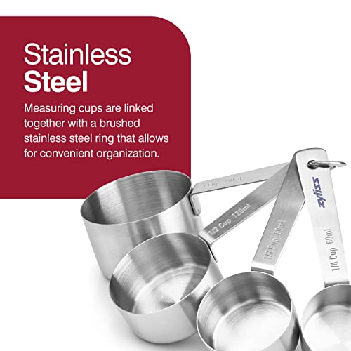 Zyliss Premium Stainless Steel Measuring Cups - Stainless Steel Measuring Cup Set - Dry Ingredient Nesting Measuring Cups - Premium Bakeware & Kitchen Tools - 4 Piece - Image 4
