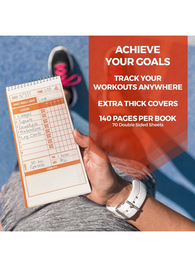 Portage Fitness & Workout Notebook - Fitness Journal, Workout Log, Exercise & Weight Training Notebook Planner, Fitness Tracker Log for Bodybuilding - 4 x 8 Inches, 140 Pages, 70 Sheets (Pack of 3) - Image 3