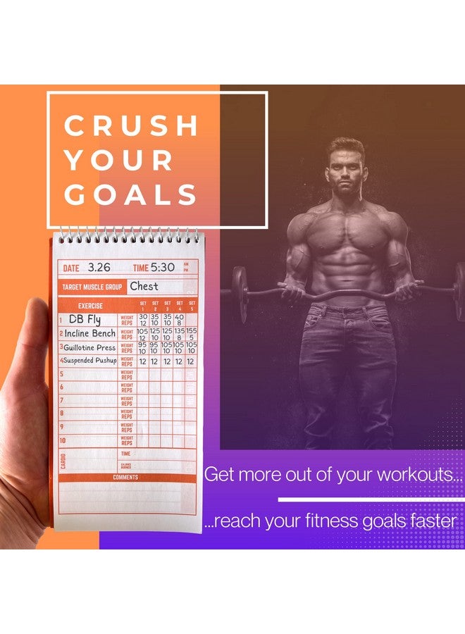 Portage Fitness & Workout Notebook - Fitness Journal, Workout Log, Exercise & Weight Training Notebook Planner, Fitness Tracker Log for Bodybuilding - 4 x 8 Inches, 140 Pages, 70 Sheets (Pack of 3) - Image 2
