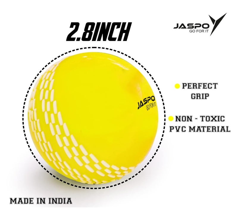 jaspo T-20 Ultra Practice Cricket Ball/Wind Balls (125-130 GMS) for - Indoor & Outdoor Street & Beach Cricket (Pack of 6) (Yellow) - Image 5